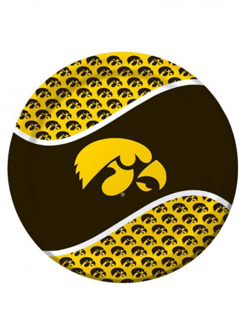 8-Piece Printed Paper Plate Black/Yellow 9inch