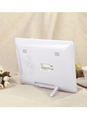 LCD Digital Photo Frame With Slideshow Clock 20.5x14x2cm White