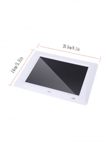 LCD Digital Photo Frame With Slideshow Clock 20.5x14x2cm White