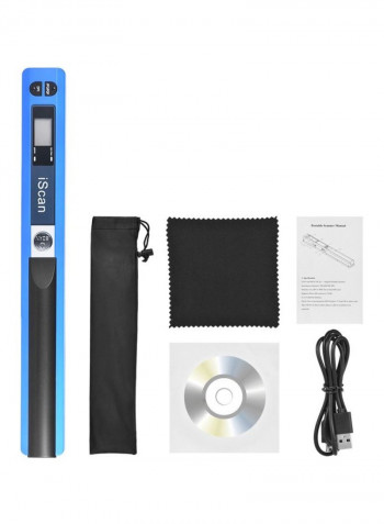 Portable Wireless Document Scanner 22.5x2.8x3centimeter Blue/Black