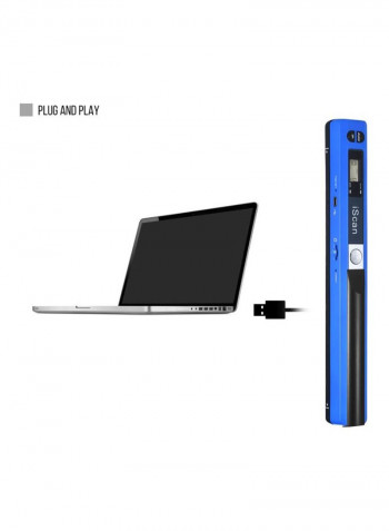 Portable Wireless Document Scanner 22.5x2.8x3centimeter Blue/Black