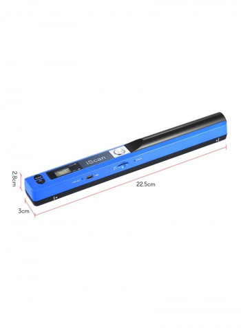 Portable Wireless Document Scanner 22.5x2.8x3centimeter Blue/Black