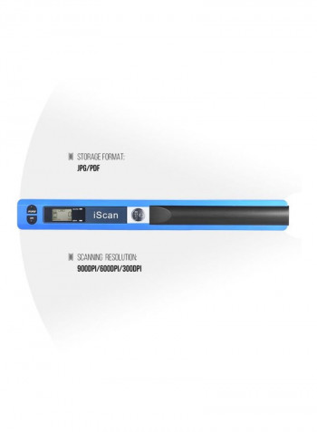 Portable Wireless Document Scanner 22.5x2.8x3centimeter Blue/Black
