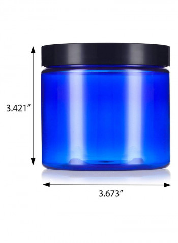 6-Piece Refillable Jar Set With Label Blue/Black