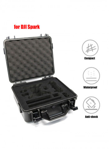 Rugged Waterproof Drone Carrying Case 32 x 12 x 16centimeter Black