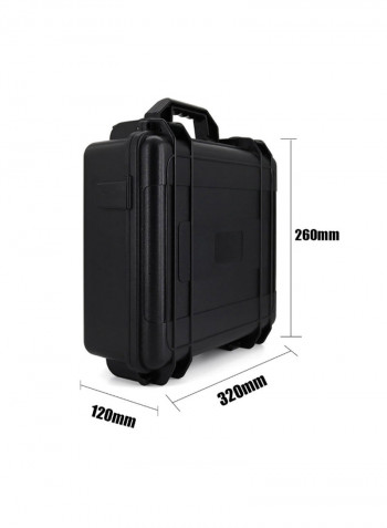 Rugged Waterproof Drone Carrying Case 32 x 12 x 16centimeter Black