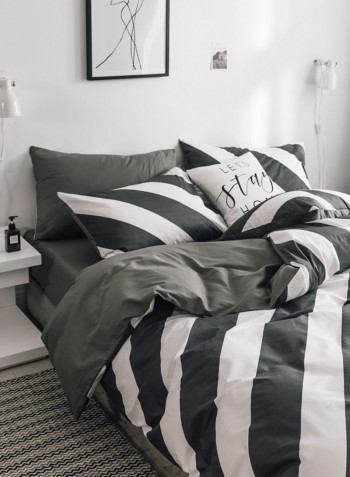4-Piece Comfortable Single Size Printed Bedding Set Cotton Multicolour 150x200cm