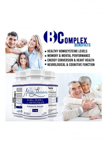 B-Well Blend Plus L-Methylfolate Dietary Supplement 15mg - 60 Capsules