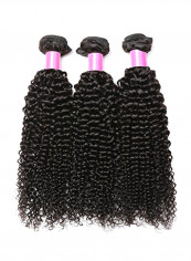 3-Piece Brazilian Curly Hair Extensions Black 8,10,12inch