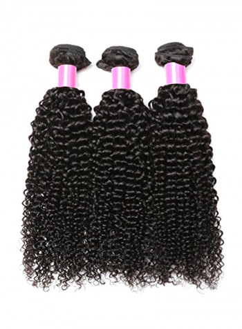 3-Piece Brazilian Curly Hair Extensions Black 8,10,12inch