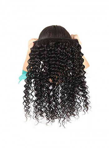 3-Piece Brazilian Curly Hair Extensions Black 8,10,12inch