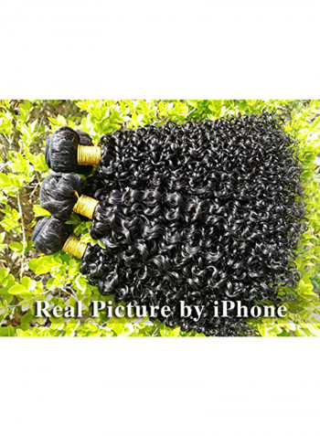 3-Piece Brazilian Curly Hair Extensions Black 8,10,12inch