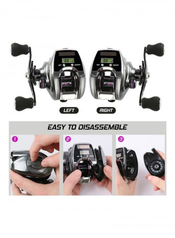 6+1BB 8.0:1 Ratio Digital Display with Line Counter Solar Charging System High Speed Fishing Reel Tackle
