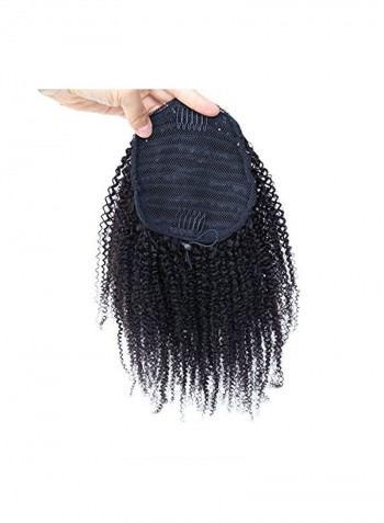 Drawstring Curly Hair Extension Black 16inch