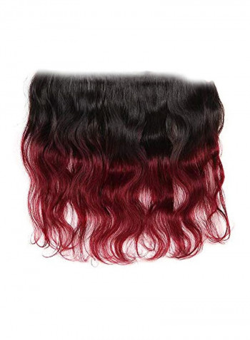 Wavy And Long Hair Wig Black/Red 12inch