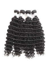 4-Piece Curly Unprocessed Human Hair Extension Natural Black 2X1.02X0.98inch