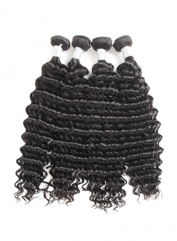 4-Piece Curly Unprocessed Human Hair Extension Natural Black 2X1.02X0.98inch