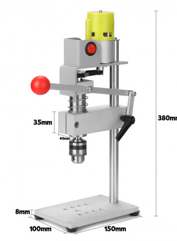 100W Micro Mini Bench Drilling Machine Silver 28.00x17.00x18.00cm