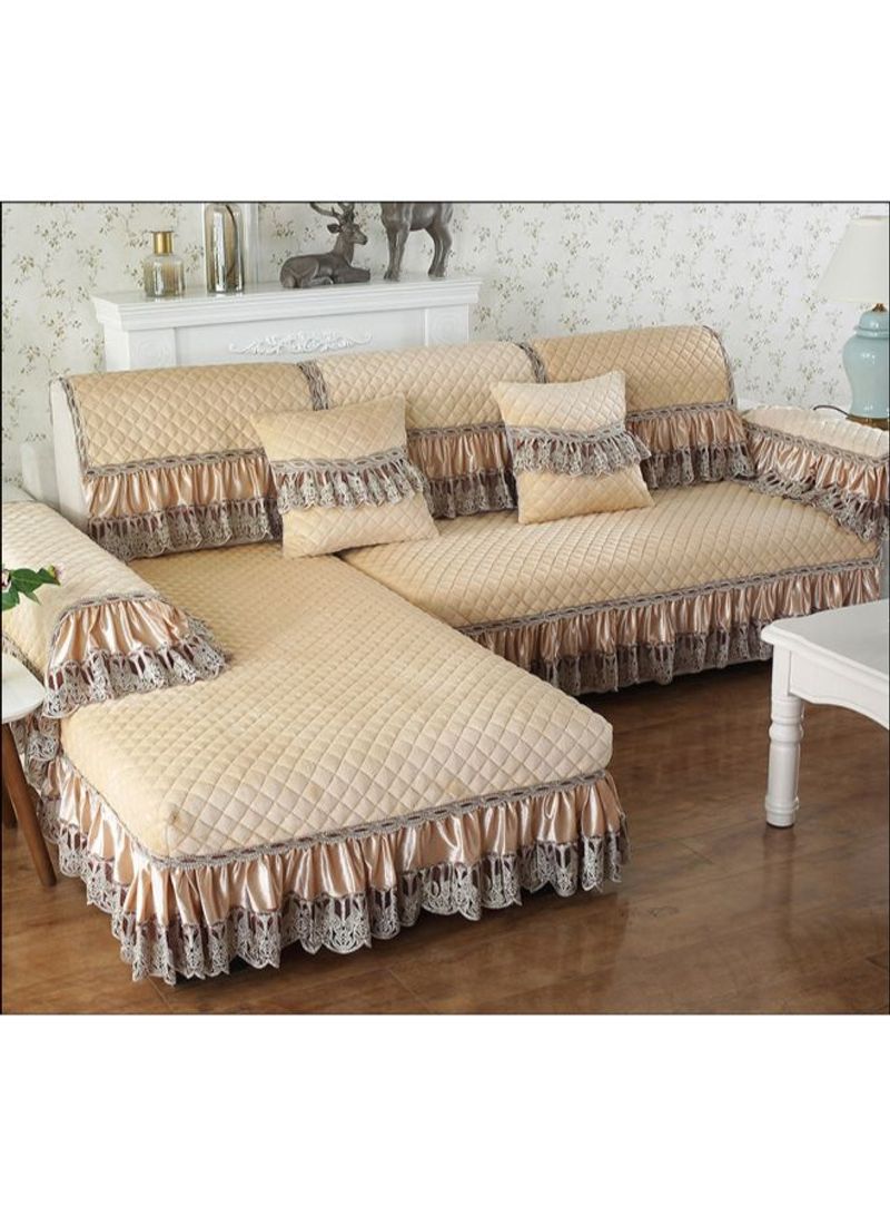 European Style Sofa Slipcover Khaki/Beige