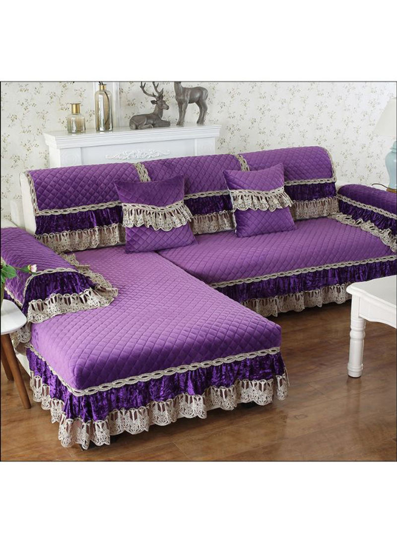 European Style Sofa Slipcover Purple