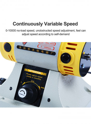 Multifunctional Mini Desktop Polisher Stepless Speed Adjustable Polishing Machine Practical Grinding Tool Multicolour 27.0x15.8x14.5cm