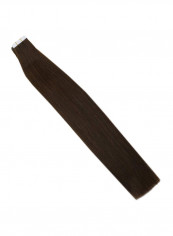 10-Piece Medium Straight Human Hair Extension Brown 22inch