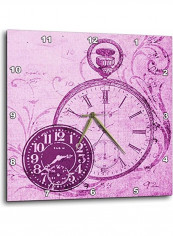 Pocket Watch Printed Analog Wall Clock Pink 15x15x0.1inch