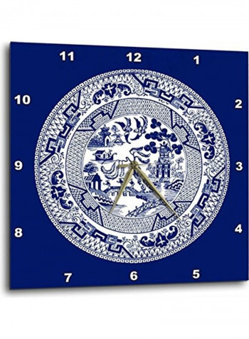Willow Pattern In Delft Wall Clock White/Blue 13x13inch