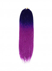 Pack Of 6 Crochet Braiding Hair Extension Blue/Purple 24inch