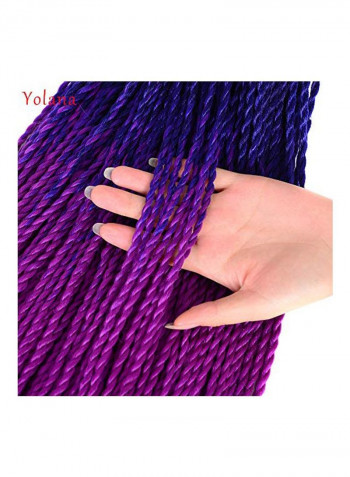 Pack Of 6 Crochet Braiding Hair Extension Blue/Purple 24inch