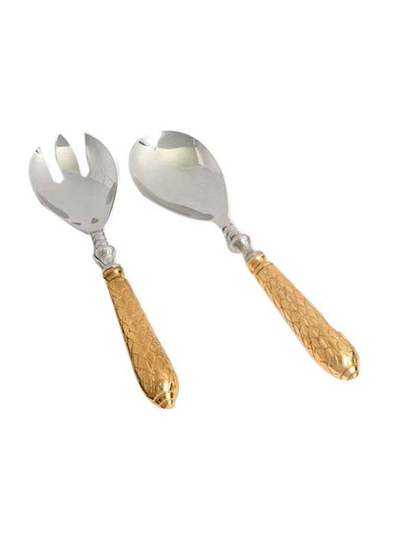2-Piece Florentine Cutlery Set Gold/Silver