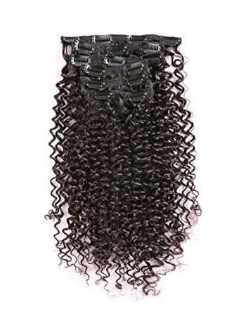 8-Piece Curly Clip in Hair Extensions Black 28inch