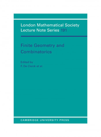 Finite Geometry And Combinatorics Paperback