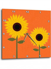 Simply Sunflowers Burnt Wall Clock Orange 10x10inch