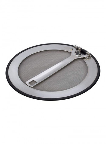 Stainless-Steel Splatter Guard Silver/Black 14.5x12.5x0.5inch