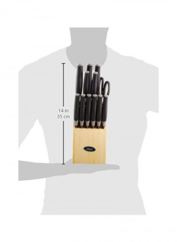 14-Piece Stainless Steel Cutlery Set Black/Natural