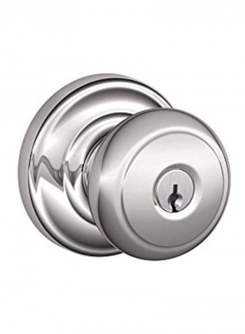 Andover Knob With Keyed Entry Lock Silver 2.3x2.8x2.8inch