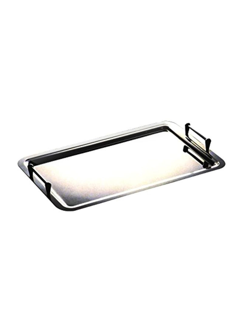 Tray With Stack Handles Silver 21.2x12.8x1inch