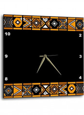 DPP 76556 2 African Pattern Art Wall Clock Multicolour 13x13inch