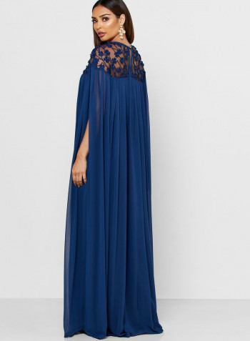 Pearl Detail Maxi Dress Navy