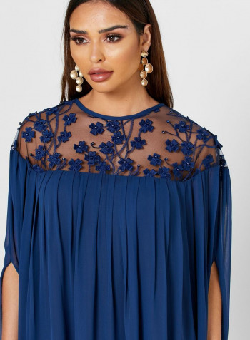 Pearl Detail Maxi Dress Navy
