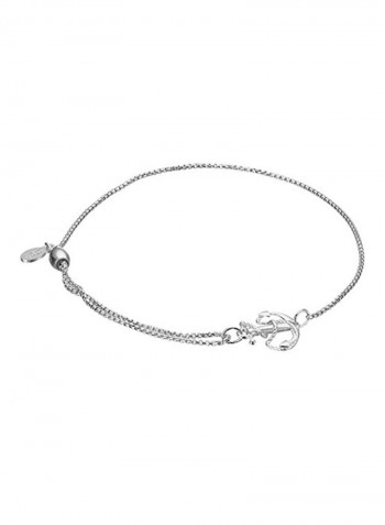 Sterling Silver Anchor Pull Chain Bracelet