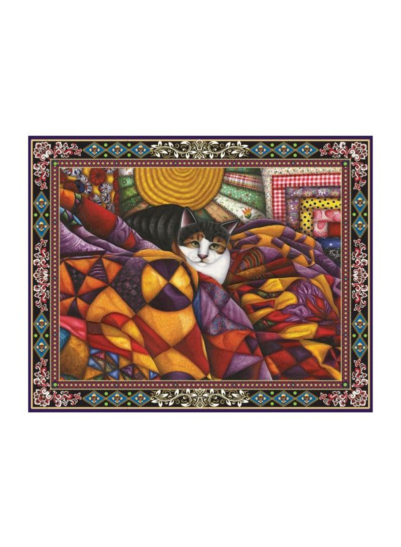 1000-Piece Quilted Cat Jigsaw Puzzle Set 33-10826