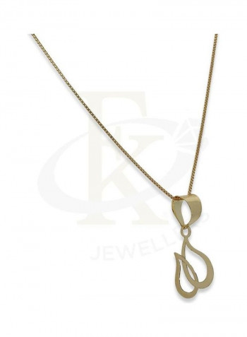 Chain Necklace With Teardrop Pendant