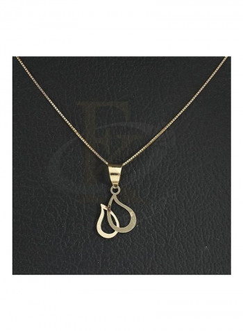 Chain Necklace With Teardrop Pendant