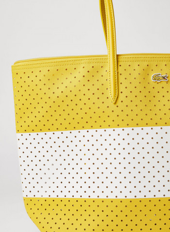 Colourblock Perforated Shoulder Bag White