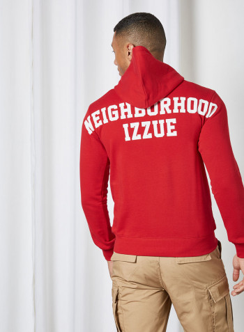 Back Graphic Hoodie Red