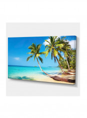 Tropical Beach-Photography Seascape Canvas Wall Art Multicolour 32 x 16inch