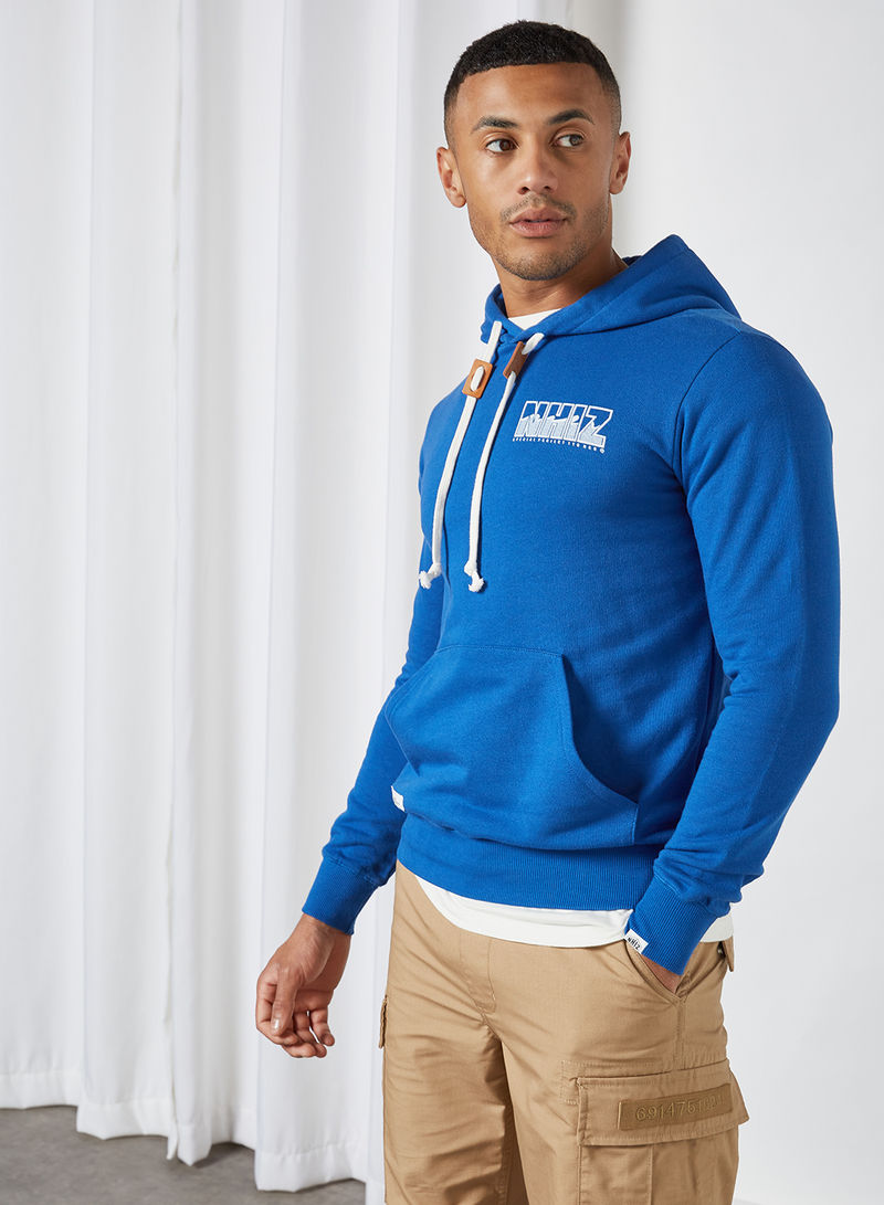 Back Graphic Hoodie Blue