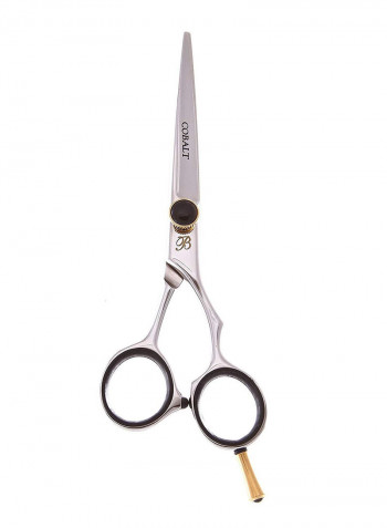 Off Set Handle Design Tension Knob Shears أسود/ فضي 5.5بوصة